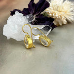 Quartz Crystal Gold Earrings