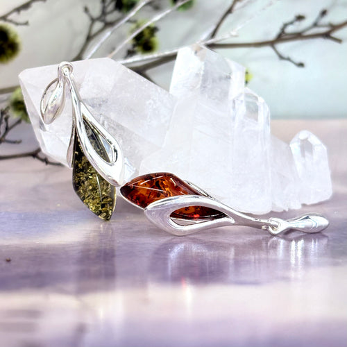 Assorted Baltic Amber Flower Bud Pendants
