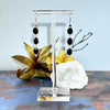 Black Onyx Oval Triple Drop Earrings