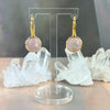 Pink Crystal Gold Earrings