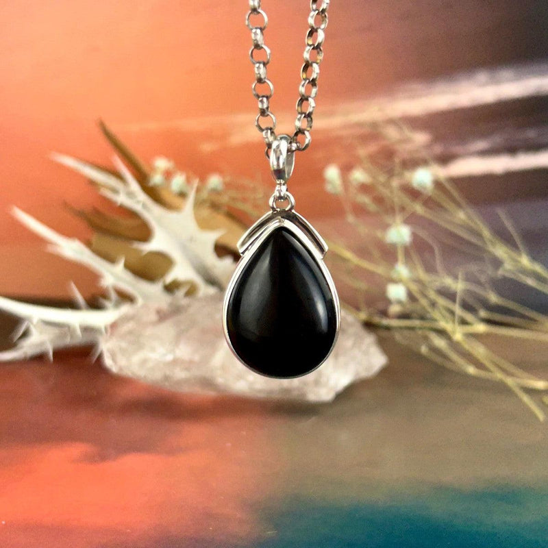 Black Onyx Pear Pendant
