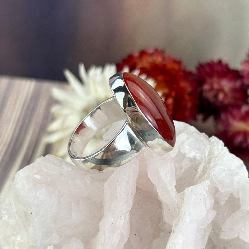 Red Crystal Oval Ring