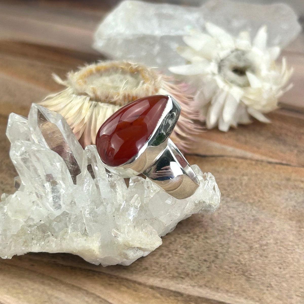 Carnelian With Banding Ring