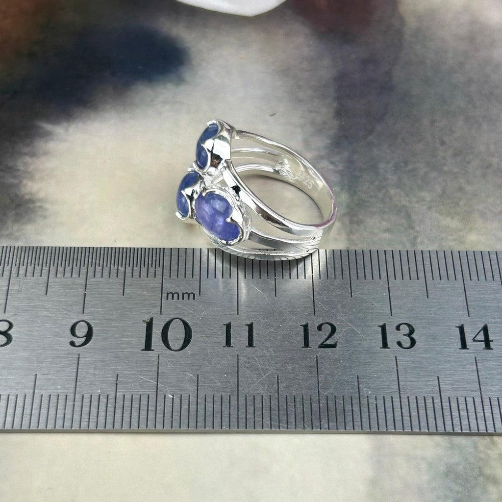 Violet Coloured Crystal Ring