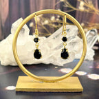 Onyx Yellow Gold Earrings