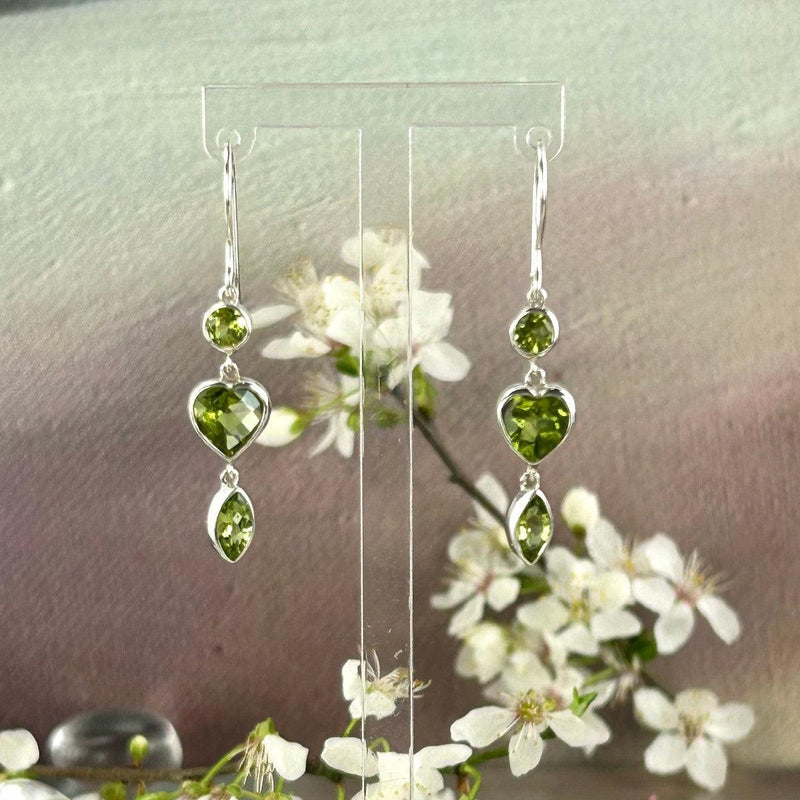 Green Gemstone Drop Earrings