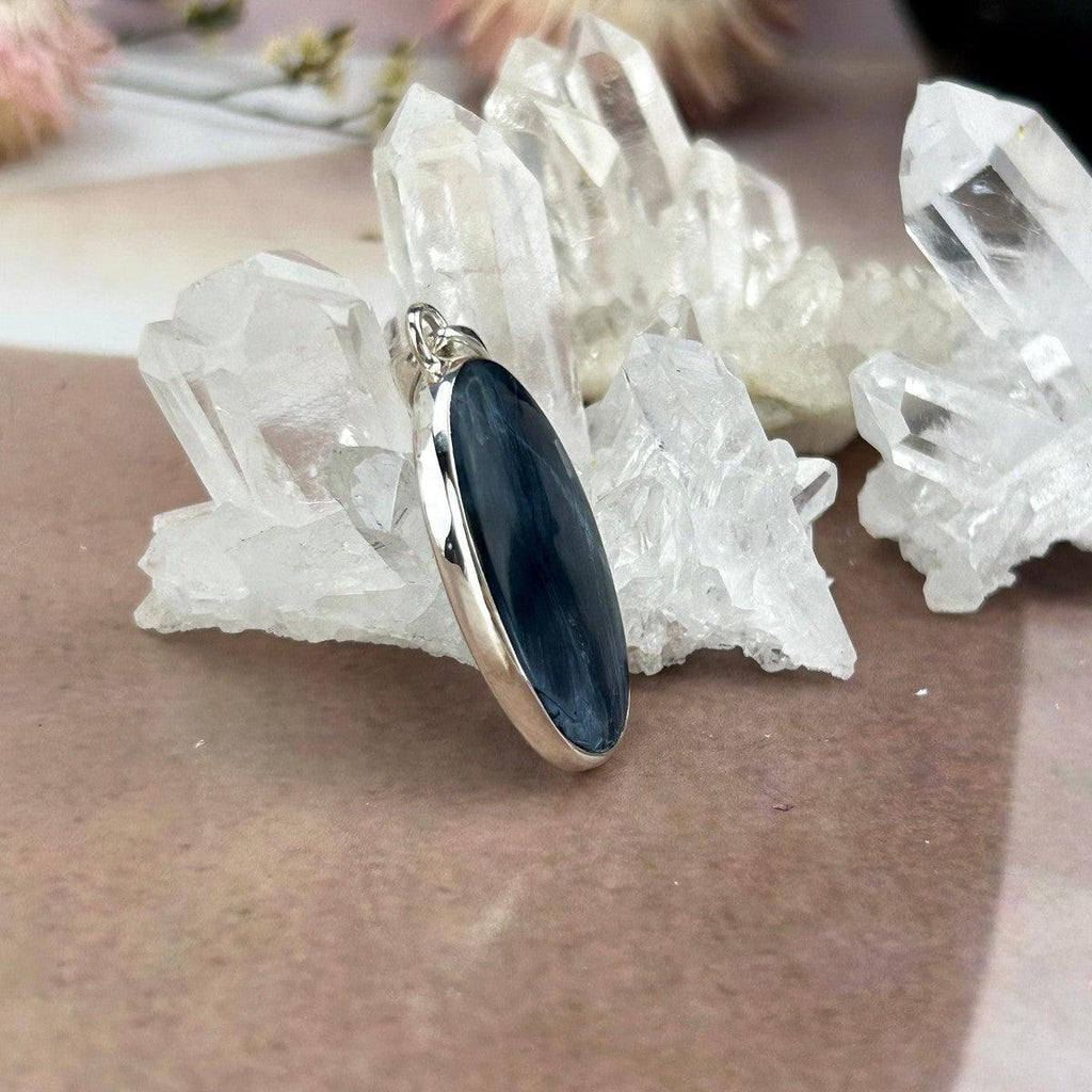 Blue Oval Crystal Pendant