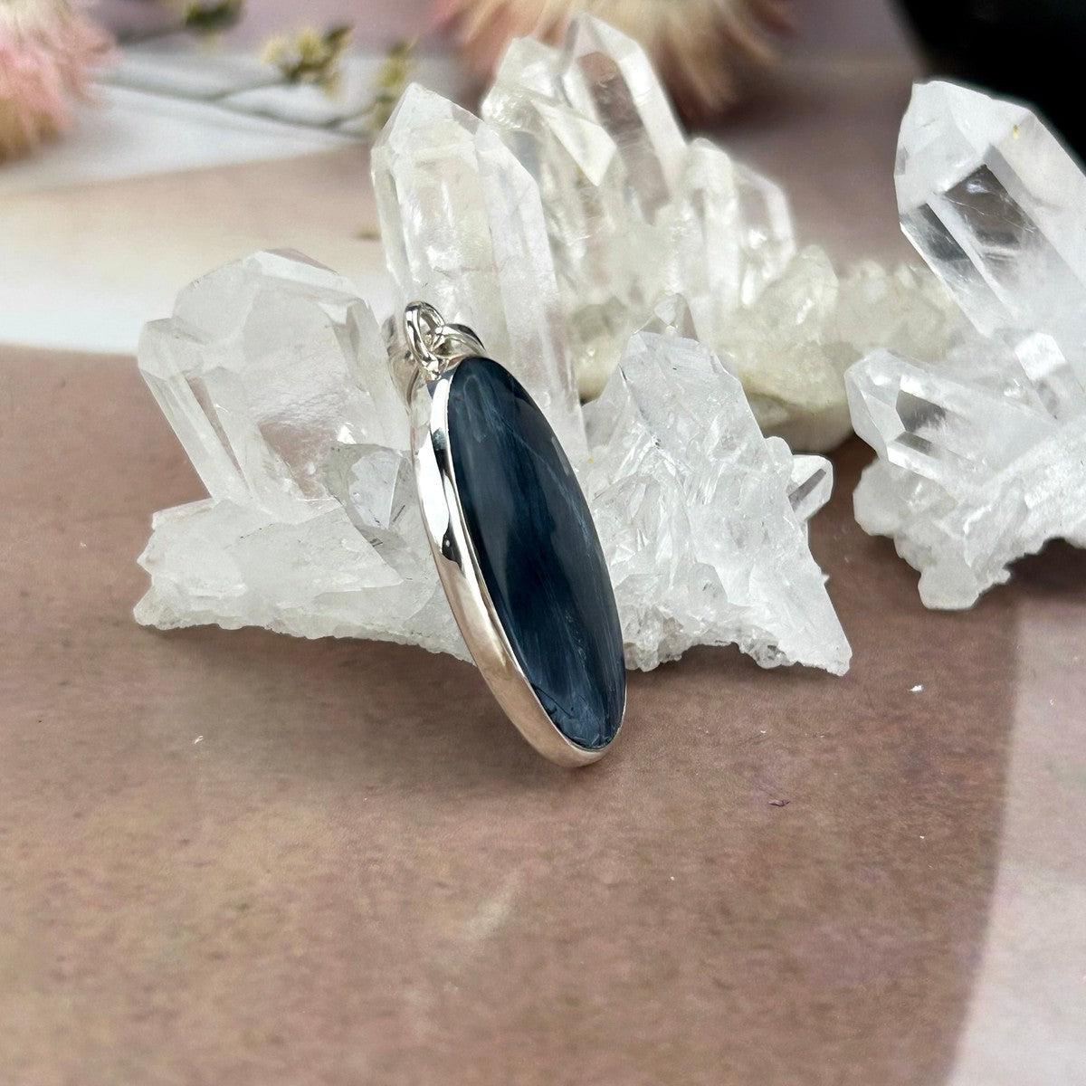 Blue Oval Crystal Pendant