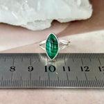 Green Crystal Silver Ring