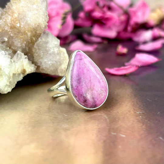 Cobalt Calcite Teardrop Ring
