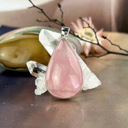 Rose Quartz Teardrop Pendant