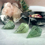 Prehnite With Epidote Crystal Pendulum