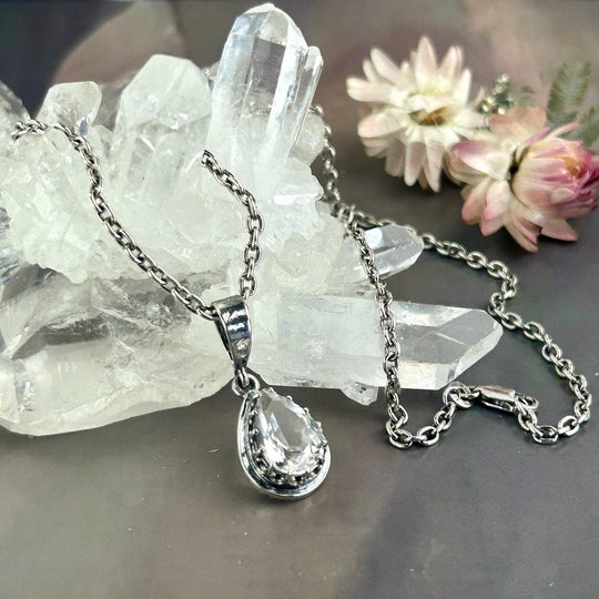 Killiecrankie Diamond Pear Cut Pendant & Sterling Silver Chain By Lauren Harris