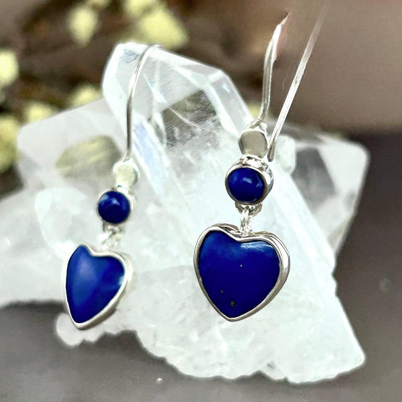 Lapis Lazuli Heart Earrings