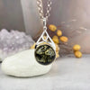Baltic Green Amber Round Celtic Pendants