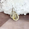 Golden Rutile Quartz Oval Drop Earrings