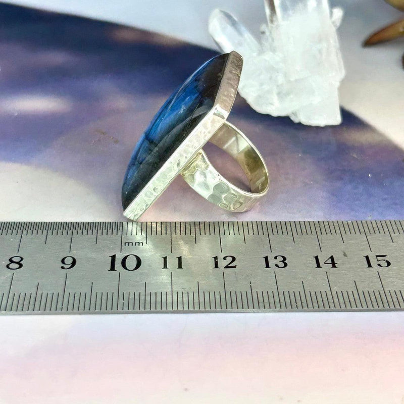 Labradorite Wide Rectangle Large Ring