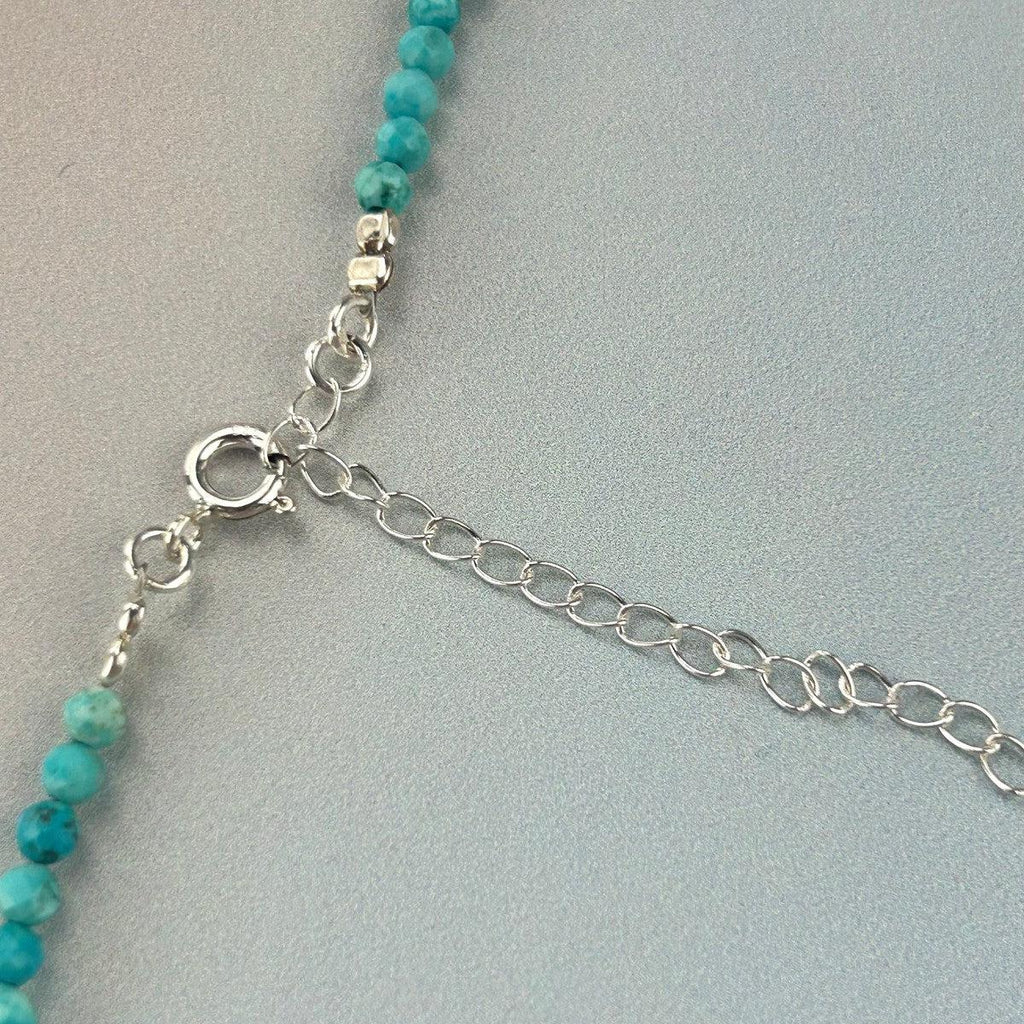 Sterling Silver Clasp Turquoise Beads