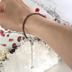 Garnet And Sterling Silver Bracelet