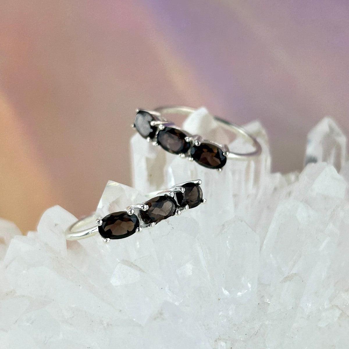 Assorted Gemstone Three Stone Stacker Rings