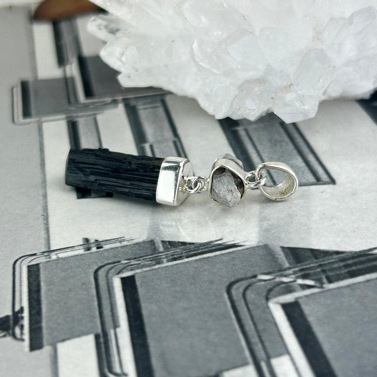 Black And Clear Crystal Pendant