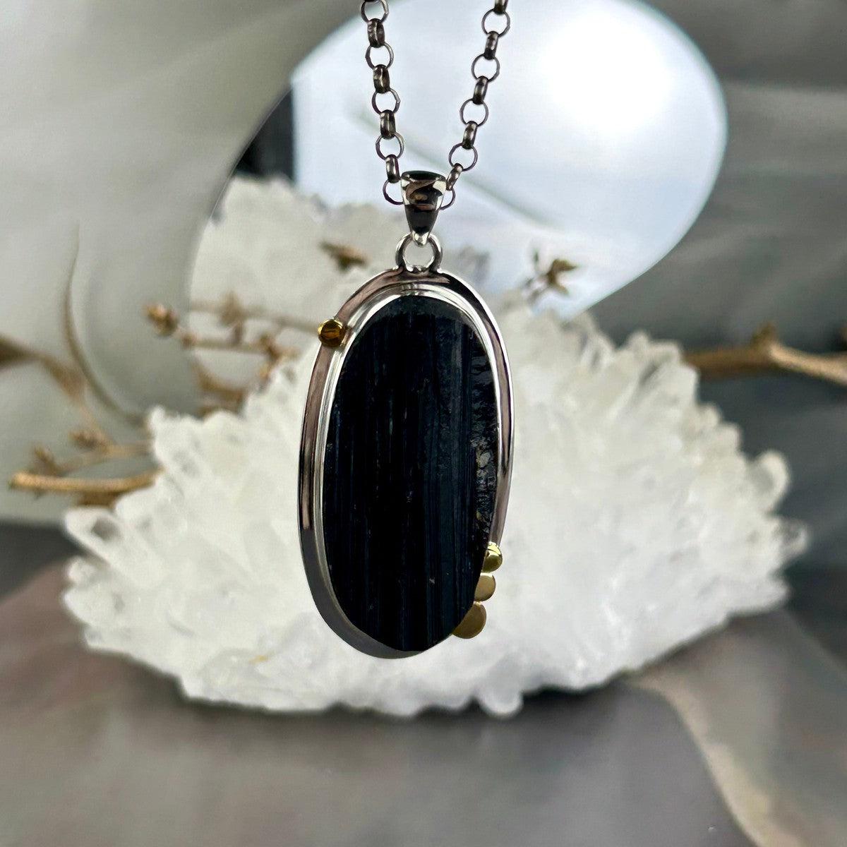 Black Tourmaline Raw Assorted Shape Pendants