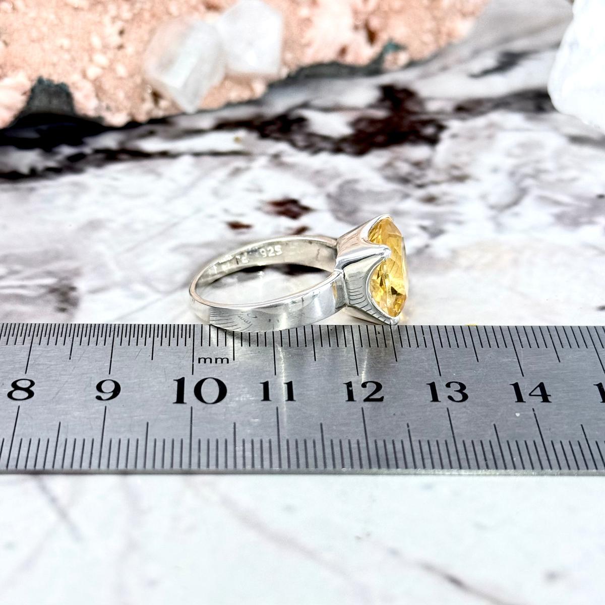 Yellow Gemstone Silver Ring