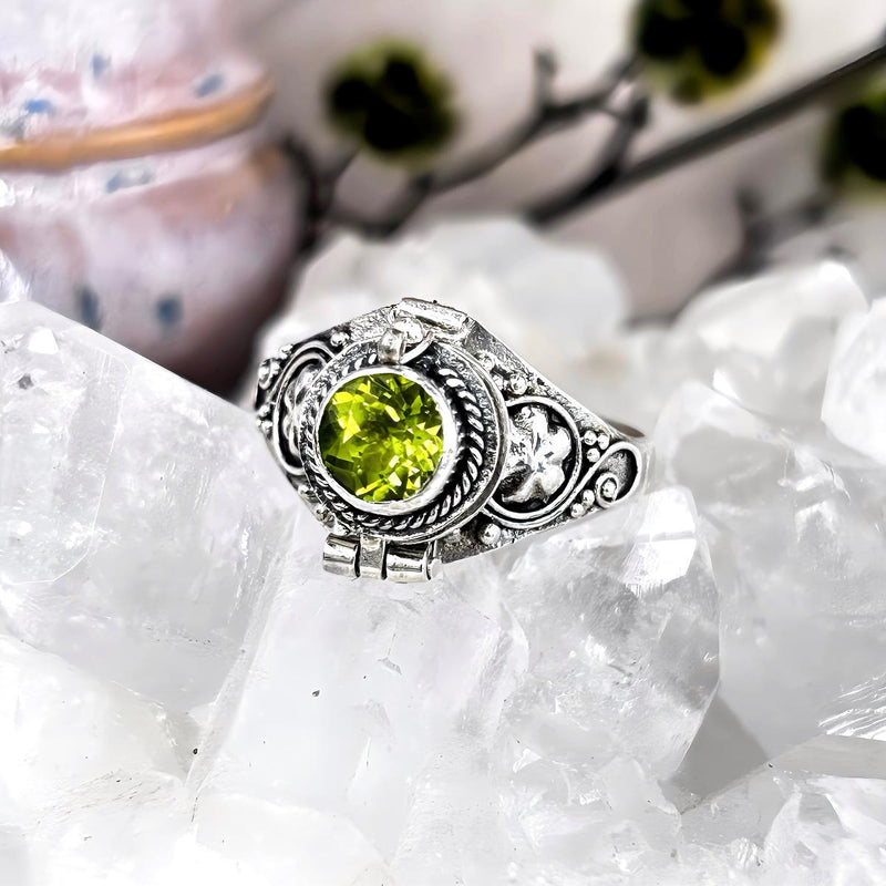 Peridot Locket Ring