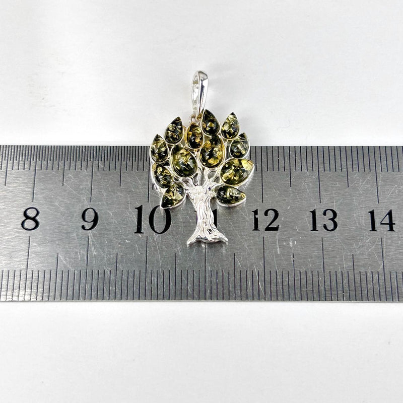 Baltic Green Amber Tree Pendant