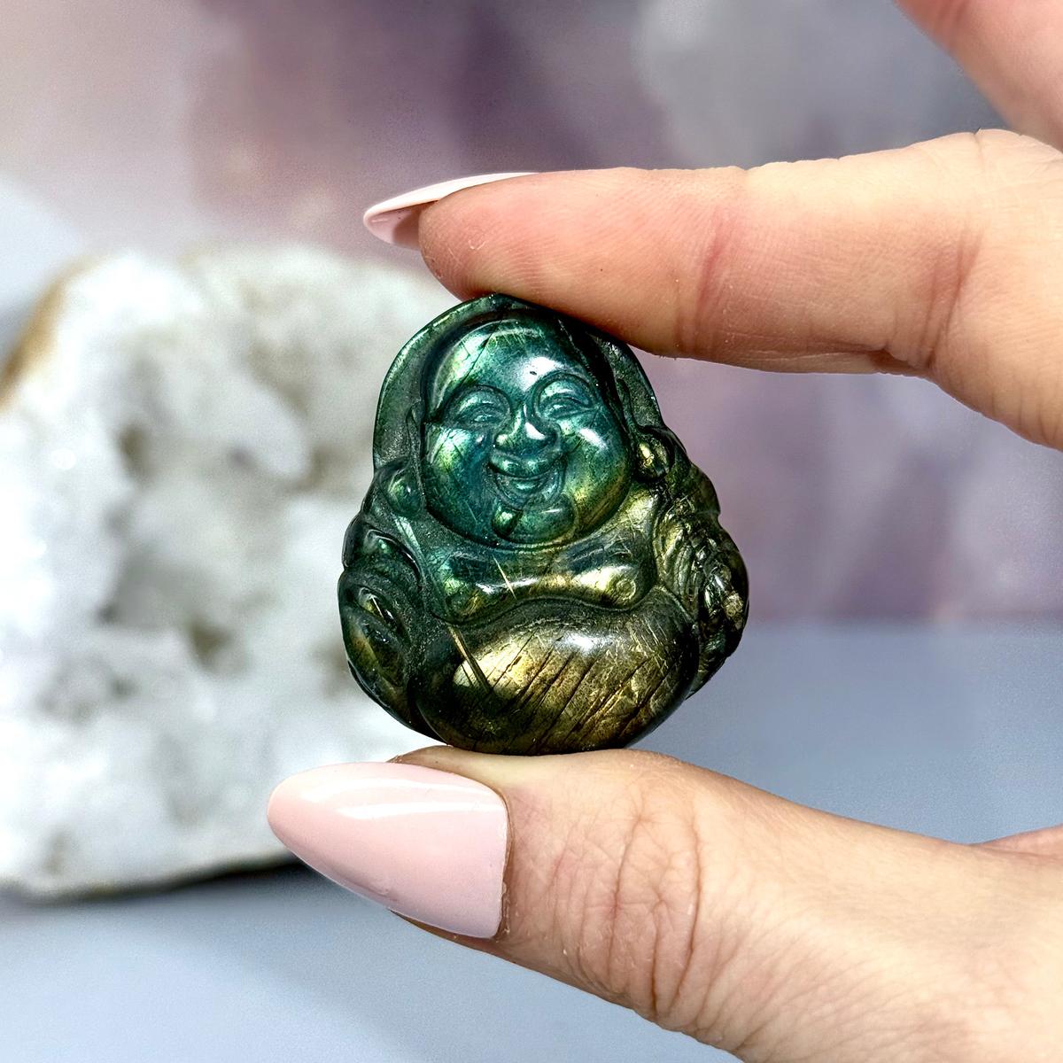 Happy Buddha Crystal Carving