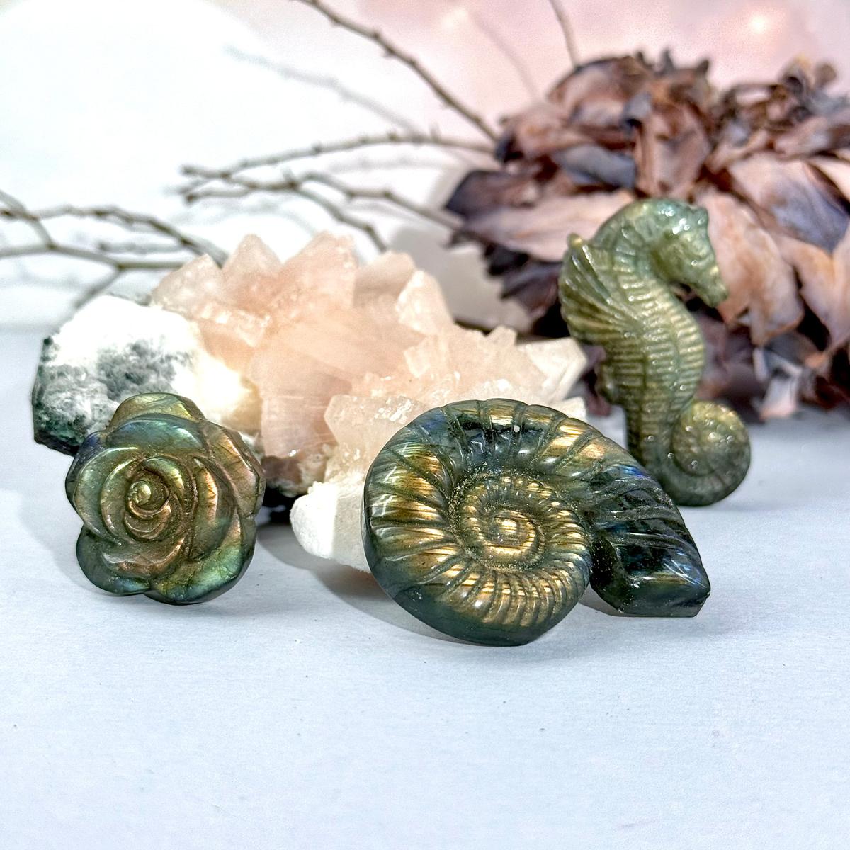 Labradorite Carved Figures