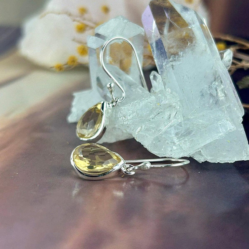 Citrine Teardrop Cut Earrings