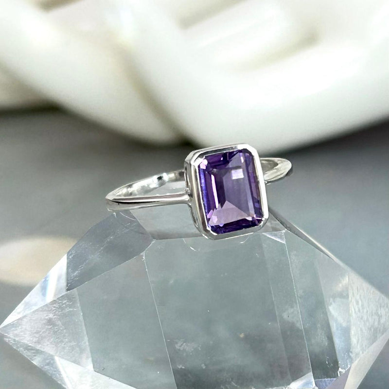 Assorted Gemstone Emerald Cut Ring