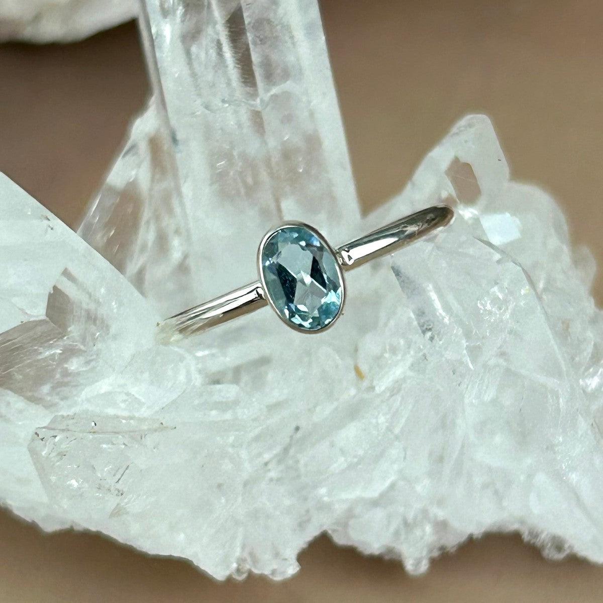 Aquamarine Oval Cut Ring
