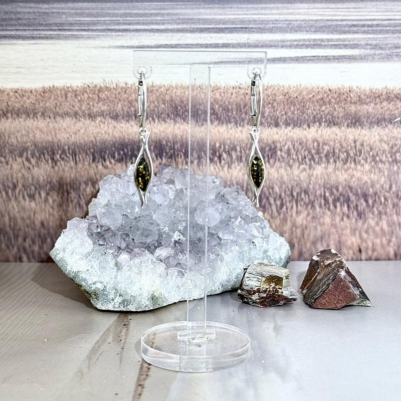 Real Amber Drop Earrings