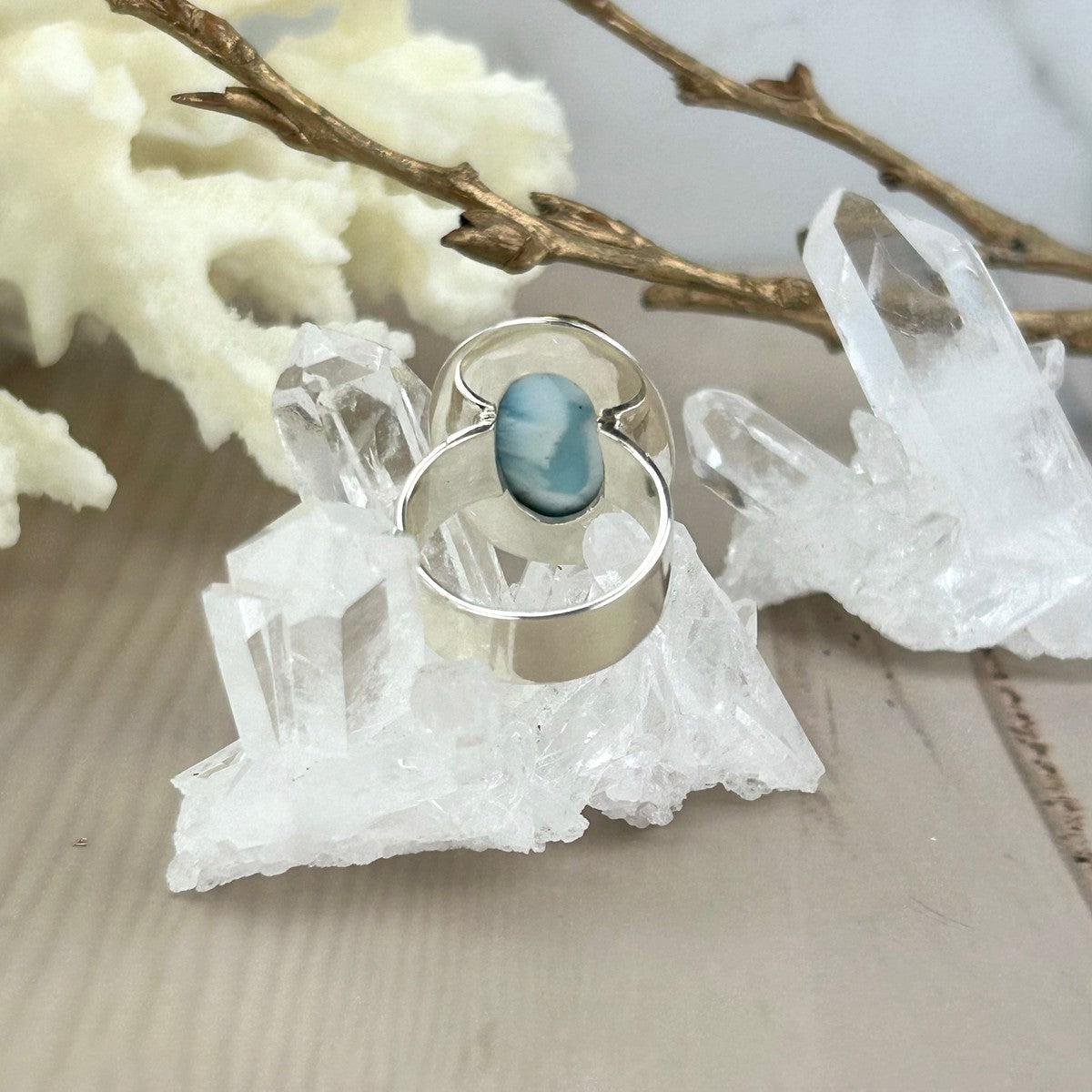 High Grade Larimar Ring