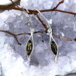 Real Amber Silver Earrings