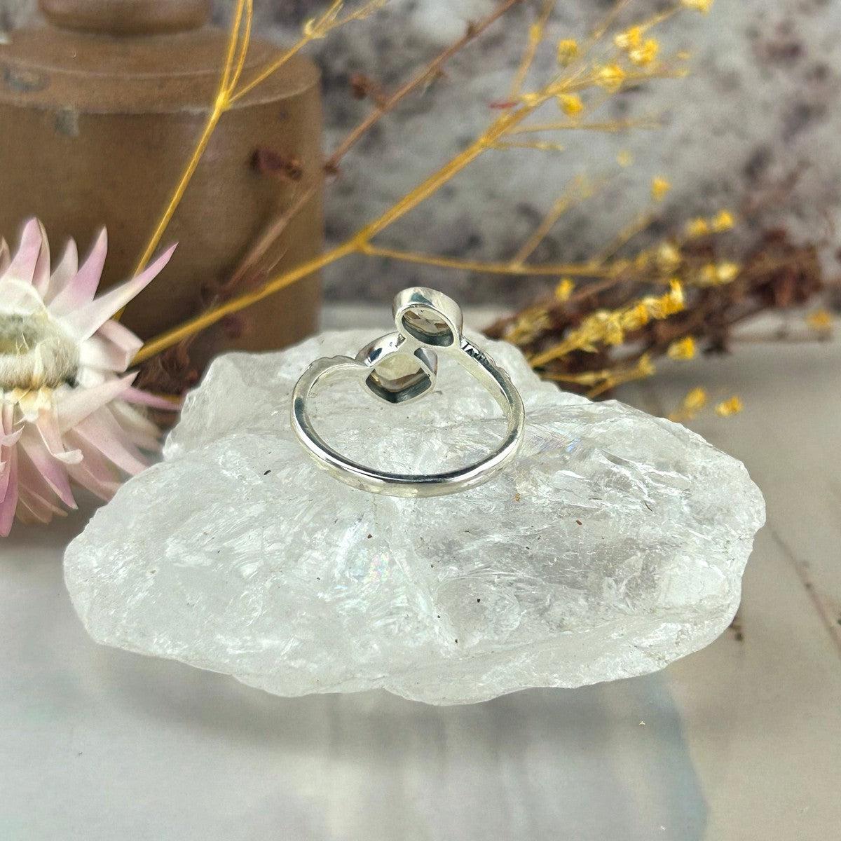 Citrine Two Stone Ring