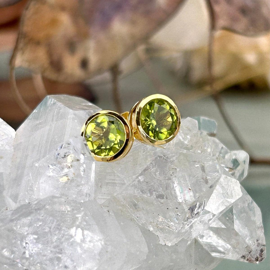Brilliant Cut Peridot Studs