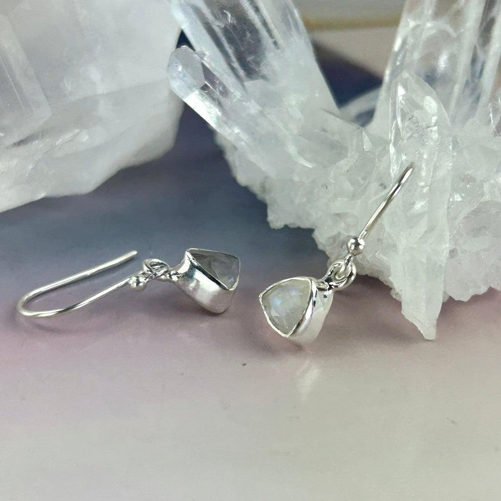 Moonstone Triangle Cut Earrings