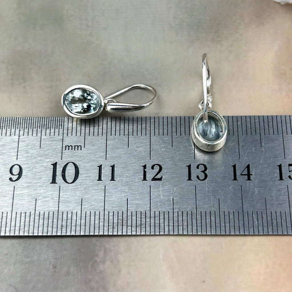 Aquamarine Oval Cut Drop Earrings