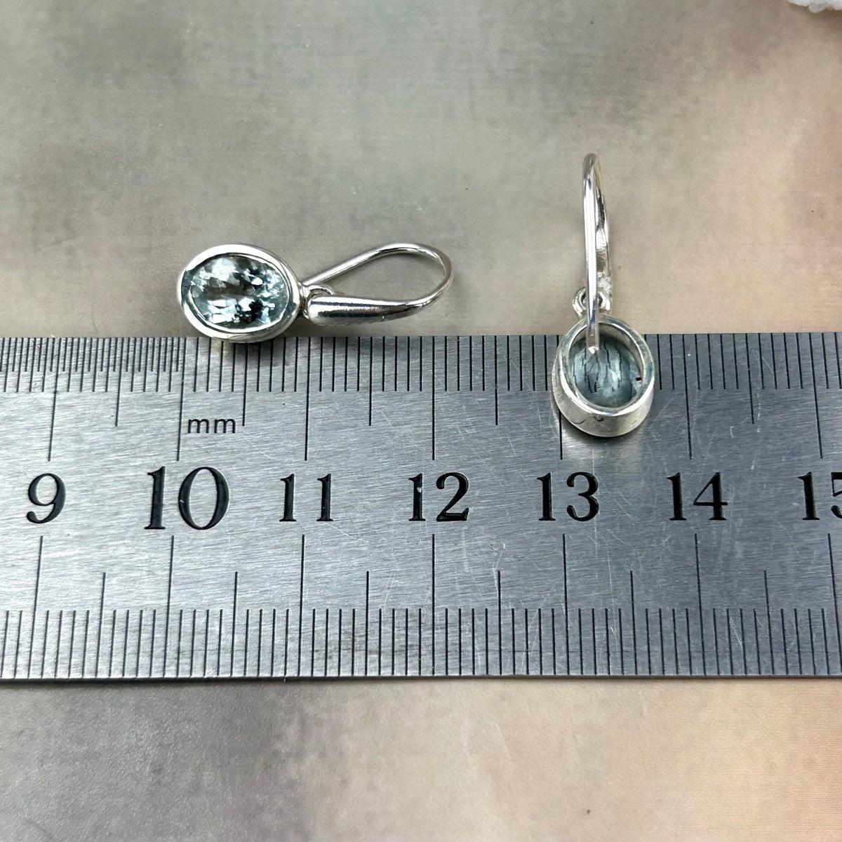 Aquamarine Oval Cut Drop Earrings