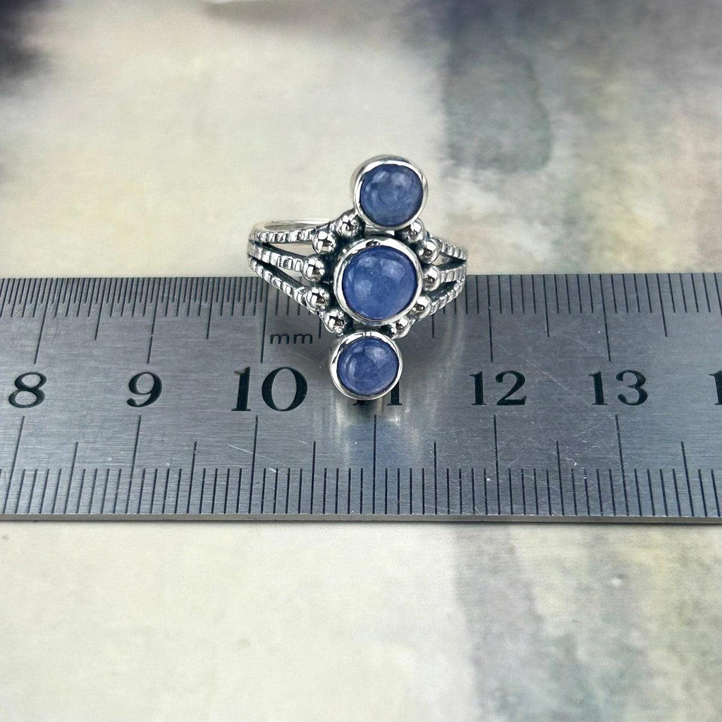 Three Gemstone Silver Ring