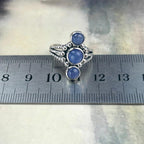 Three Gemstone Silver Ring