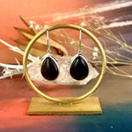 Black Stone Teardrop Earrings