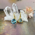 Topaz In Yellow Gold Earrings