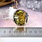 Green Amber Large Ring