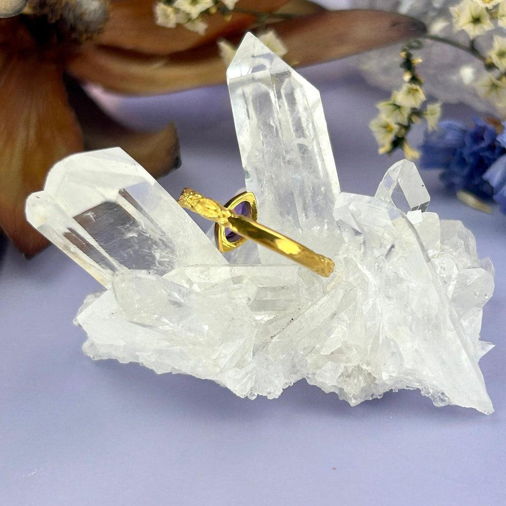 Purple Gemstone Gold Ring