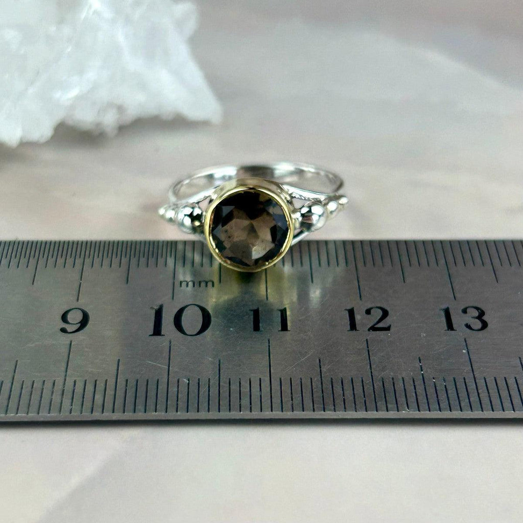 Round Cut Smoky Quartz Ring