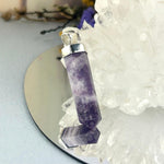 Purple And White Crystal Bar Pendant